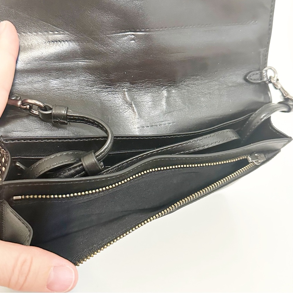 Coach Black & White Python Print Convertible Shoulder Bag & Clutch - Picture 7 of 13